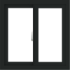 WDMA 24x24 (23.5 x 23.5 inch) Vinyl uPVC Black Slide Window without Grids Interior