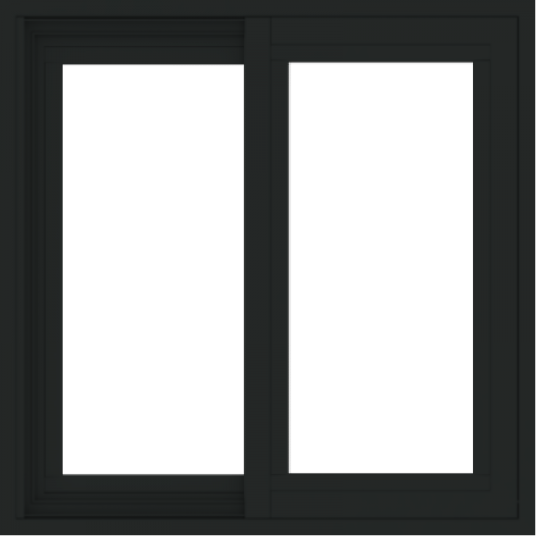 WDMA 24x24 (23.5 x 23.5 inch) Vinyl uPVC Black Slide Window without Grids Exterior