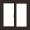 WDMA 24x24 (23.5 x 23.5 inch) Vinyl uPVC Dark Brown Slide Window without Grids Interior