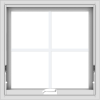 WDMA 24x24 (23.5 x 23.5 inch) White Vinyl uPVC Crank out Awning Window with Colonial Grids Interior