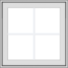WDMA 24x24 (23.5 x 23.5 inch) White Vinyl uPVC Crank out Awning Window with Colonial Grids Exterior
