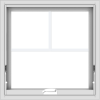 WDMA 24x24 (23.5 x 23.5 inch) White Vinyl uPVC Crank out Awning Window with Fractional Grilles
