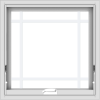 WDMA 24x24 (23.5 x 23.5 inch) White Vinyl uPVC Crank out Awning Window with Prairie Grilles