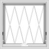 WDMA 24x24 (23.5 x 23.5 inch) White Vinyl uPVC Crank out Awning Window without Grids with Diamond Grills