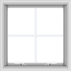 WDMA 24x24 (23.5 x 23.5 inch) White uPVC Vinyl Push out Awning Window with Colonial Grids Interior