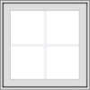 WDMA 24x24 (23.5 x 23.5 inch) White uPVC Vinyl Push out Awning Window with Colonial Grids Exterior
