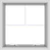 WDMA 24x24 (23.5 x 23.5 inch) White uPVC Vinyl Push out Awning Window with Fractional Grilles
