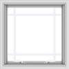 WDMA 24x24 (23.5 x 23.5 inch) White uPVC Vinyl Push out Awning Window with Prairie Grilles