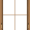 WDMA 24x30 (23.5 x 29.5 inch) Oak Wood Dark Brown Bronze Aluminum Crank out Awning Window with Colonial Grids Interior