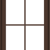 WDMA 24x30 (23.5 x 29.5 inch) Oak Wood Dark Brown Bronze Aluminum Crank out Awning Window with Colonial Grids Exterior