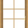 WDMA 24x30 (23.5 x 29.5 inch) Pine Wood Light Grey Aluminum Push out Casement Window with Colonial Grids