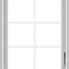 WDMA 24x30 (23.5 x 29.5 inch) White Vinyl uPVC Crank out Casement Window with Colonial Grids