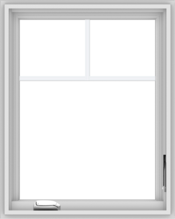 WDMA 24x30 (23.5 x 29.5 inch) White Vinyl uPVC Crank out Casement Window with Fractional Grilles