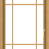 WDMA 24x32 (23.5 x 31.5 inch) Pine Wood Light Grey Aluminum Push out Casement Window with Prairie Grilles