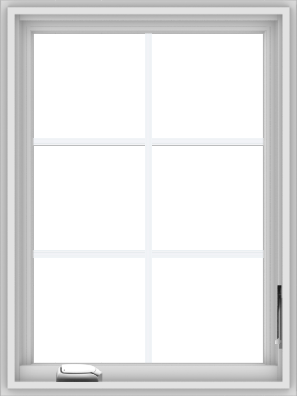 WDMA 24x32 (23.5 x 31.5 inch) White Vinyl uPVC Crank out Casement Window with Colonial Grids