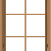 WDMA 24x36 (23.5 x 35.5 inch) Oak Wood Dark Brown Bronze Aluminum Crank out Awning Window with Colonial Grids Interior