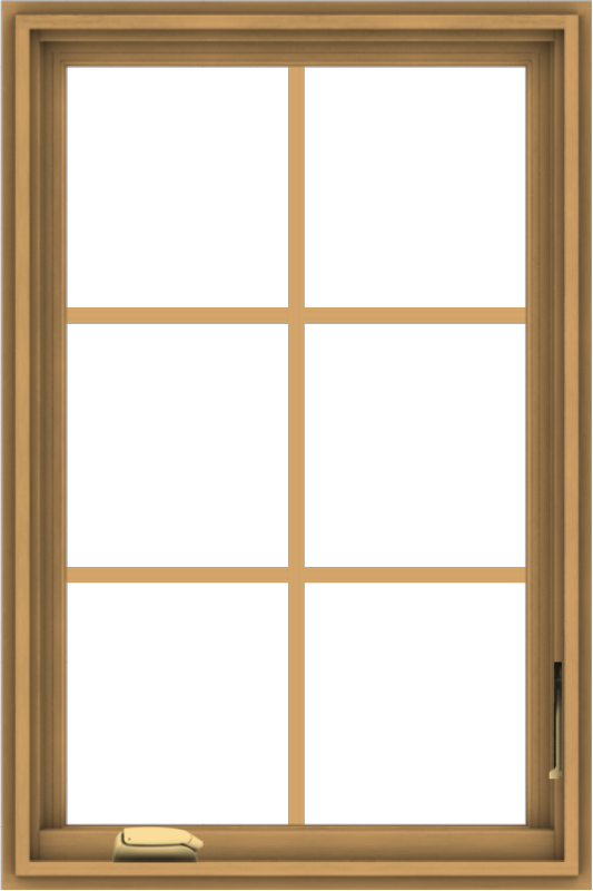 WDMA 24x36 (23.5 x 35.5 inch) Pine Wood Dark Grey Aluminum Crank out Casement Window with Colonial Grids