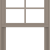 WDMA 24x36 (23.5 x 35.5 inch) Vinyl uPVC Brown Single Hung Double Hung Window with Top Colonial Grids Exterior
