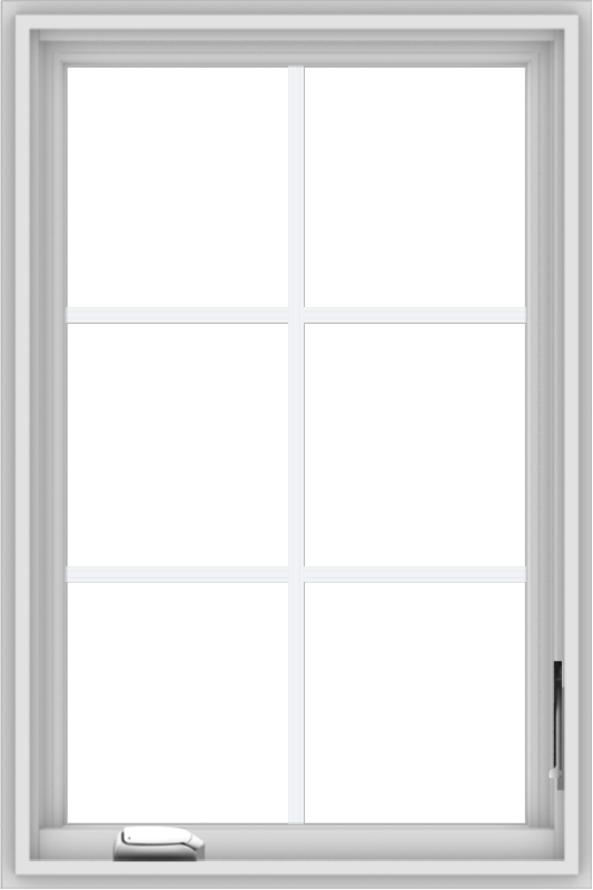 WDMA 24x36 (23.5 x 35.5 inch) White Vinyl uPVC Crank out Casement Window with Colonial Grids