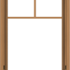 WDMA 24x40 (23.5 x 39.5 inch) Oak Wood Dark Brown Bronze Aluminum Crank out Awning Window with Fractional Grilles