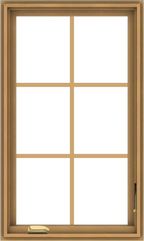 WDMA 24x40 (23.5 x 39.5 inch) Pine Wood Dark Grey Aluminum Crank out Casement Window with Colonial Grids
