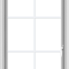 WDMA 24x40 (23.5 x 39.5 inch) Vinyl uPVC White Push out Casement Window with Colonial Grids