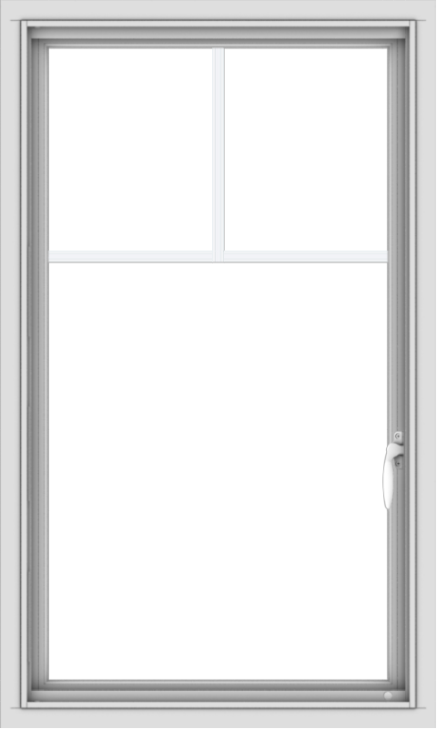 WDMA 24x40 (23.5 x 39.5 inch) Vinyl uPVC White Push out Casement Window with Fractional Grilles
