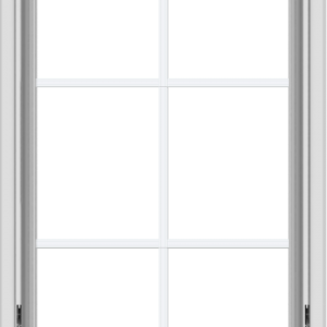 WDMA 24x40 (23.5 x 39.5 inch) White Vinyl uPVC Crank out Awning Window with Colonial Grids Interior