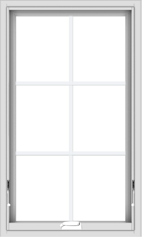 WDMA 24x40 (23.5 x 39.5 inch) White Vinyl uPVC Crank out Awning Window with Colonial Grids Interior