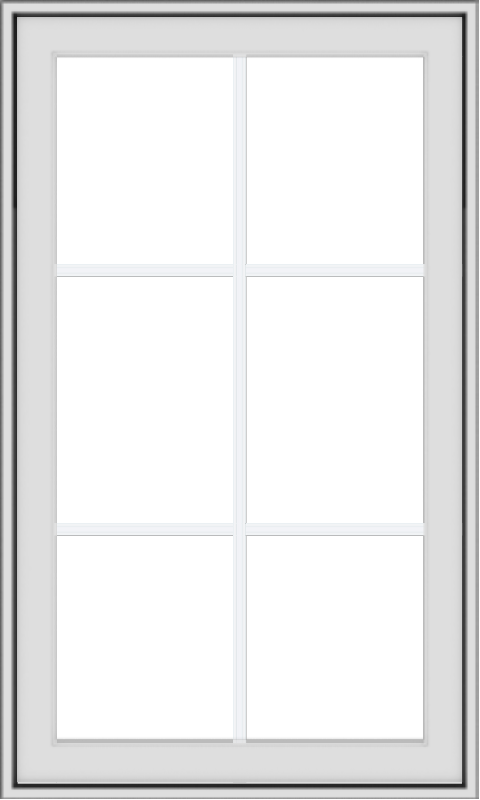WDMA 24x40 (23.5 x 39.5 inch) White Vinyl uPVC Crank out Awning Window with Colonial Grids Exterior