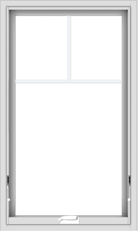 WDMA 24x40 (23.5 x 39.5 inch) White Vinyl uPVC Crank out Awning Window with Fractional Grilles