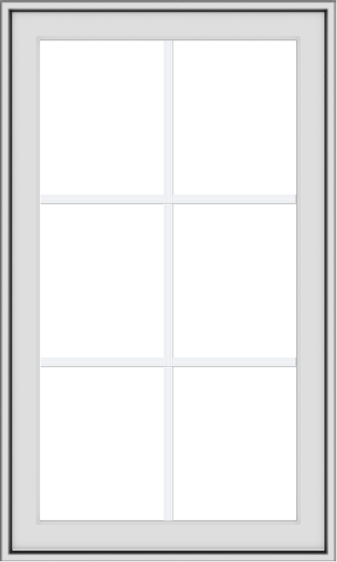 WDMA 24x40 (23.5 x 39.5 inch) White uPVC Vinyl Push out Awning Window with Colonial Grids Exterior