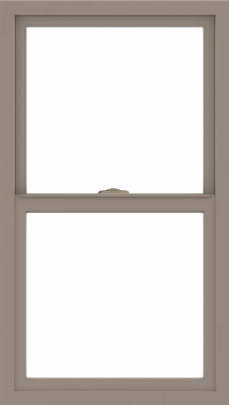 WDMA 24x42 (23.5 x 41.5 inch) Vinyl uPVC Brown Single Hung Double Hung Window without Grids Interior