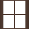 WDMA 24x48 (23.5 x 47.5 inch) Oak Wood Dark Brown Bronze Aluminum Crank out Awning Window with Colonial Grids Exterior