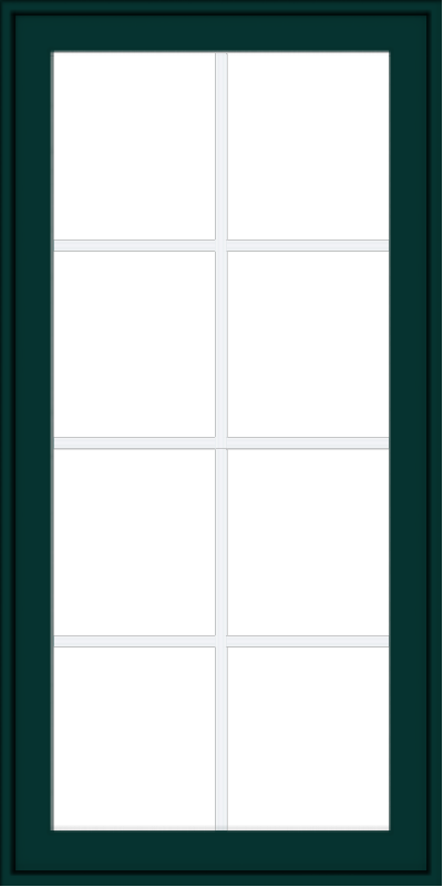 WDMA 24x48 (23.5 x 47.5 inch) Oak Wood Green Aluminum Push out Awning Window with Colonial Grids Exterior