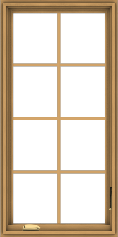 WDMA 24x48 (23.5 x 47.5 inch) Pine Wood Dark Grey Aluminum Crank out Casement Window with Colonial Grids