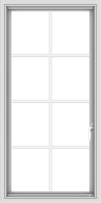 WDMA 24x48 (23.5 x 47.5 inch) uPVC Vinyl White push out Casement Window with Colonial Grids