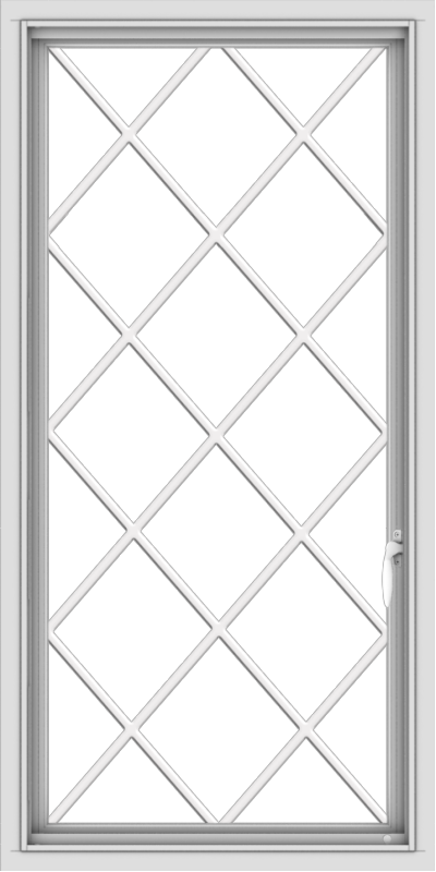 WDMA 24x48 (23.5 x 47.5 inch) uPVC Vinyl White push out Casement Window without Grids with Diamond Grills
