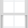 WDMA 24x48 (17.5 x 47.5 inch) Vinyl uPVC White Single Hung Double Hung Window with Colonial Grids Exterior