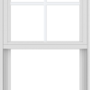 WDMA 24x48 (23.5 x 47.5 inch) Vinyl uPVC White Single Hung Double Hung Window with Top Colonial Grids Exterior