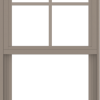 WDMA 24x48 (23.5 x 47.5 inch) Vinyl uPVC Brown Single Hung Double Hung Window with Top Colonial Grids Exterior