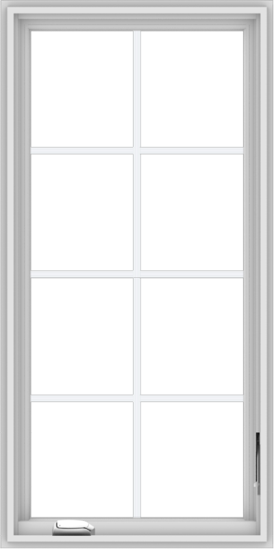 WDMA 24x48 (23.5 x 47.5 inch) White Vinyl uPVC Crank out Casement Window with Colonial Grids
