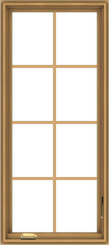 WDMA 24x54 (23.5 x 53.5 inch) Pine Wood Dark Grey Aluminum Crank out Casement Window with Colonial Grids