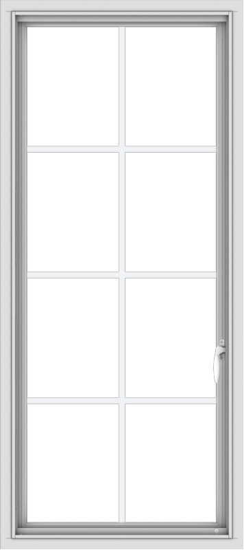 WDMA 24x54 (23.5 x 53.5 inch) uPVC Vinyl White push out Casement Window with Colonial Grids