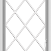 WDMA 24x54 (23.5 x 53.5 inch) uPVC Vinyl White push out Casement Window without Grids with Diamond Grills