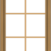 WDMA 24x60 (23.5 x 59.5 inch) Pine Wood Dark Grey Aluminum Crank out Casement Window with Colonial Grids