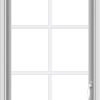 WDMA 24x60 (23.5 x 59.5 inch) White Vinyl uPVC Push out Casement Window with Colonial Grids