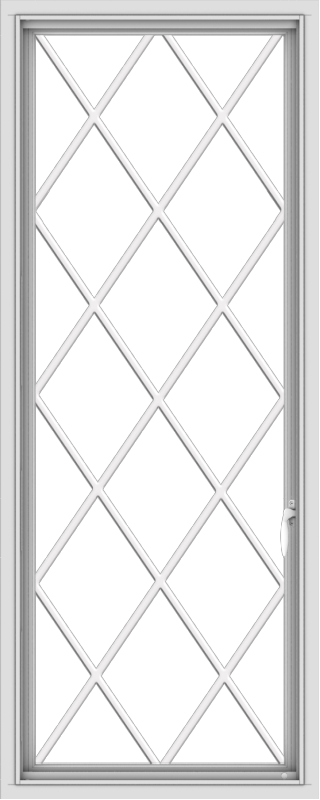 WDMA 24x60 (23.5 x 59.5 inch) White Vinyl uPVC Push out Casement Window without Grids with Diamond Grills