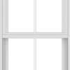 WDMA 24x60 (17.5 x 59.5 inch) Vinyl uPVC White Single Hung Double Hung Window with Colonial Grids Exterior