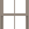 WDMA 24x60 (23.5 x 59.5 inch) Vinyl uPVC Brown Single Hung Double Hung Window with Colonial Grids Exterior